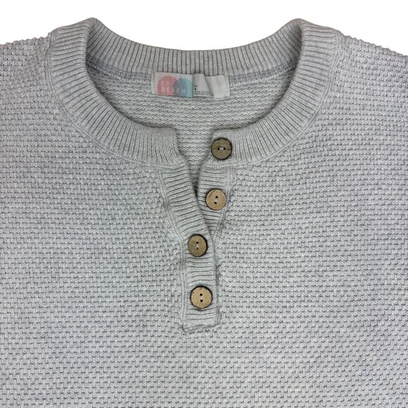Free People Beach Hailee Heather Light Gray Waffle Knit Set Women's size Lg - Picture 6 of 14